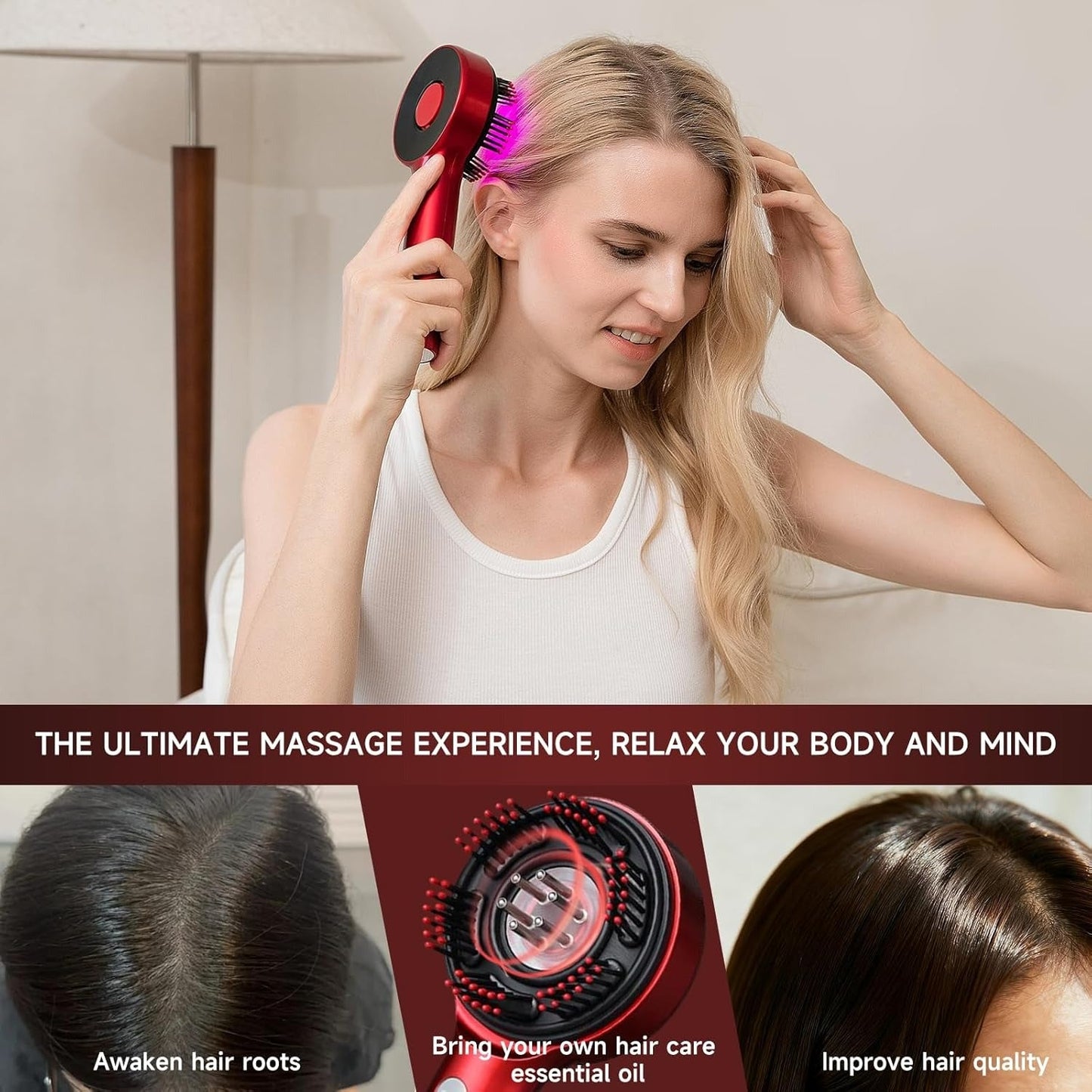 Multi-Functional Electric Scalp Massage Comb – Hair Growth + Stress Relief