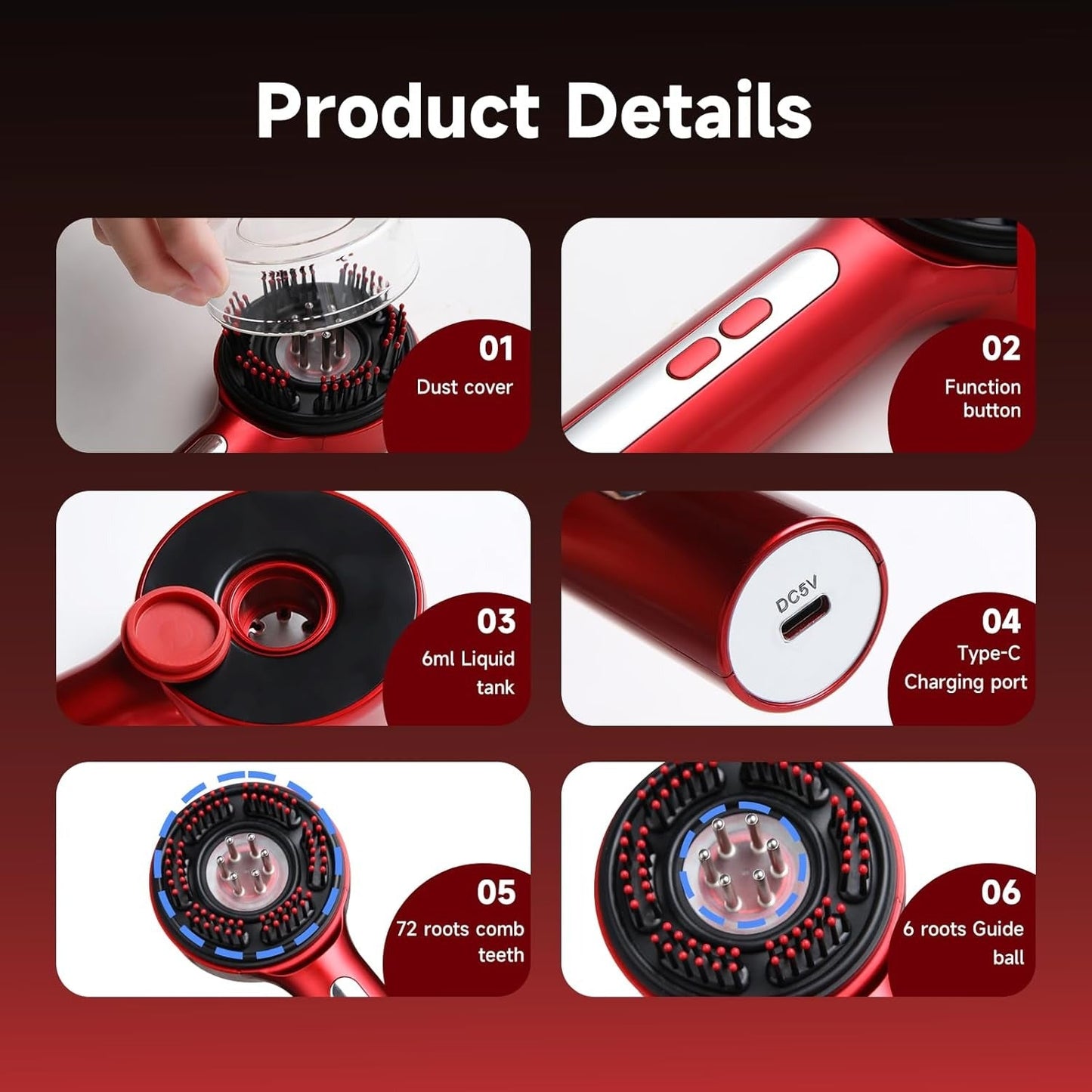 Multi-Functional Electric Scalp Massage Comb – Hair Growth + Stress Relief