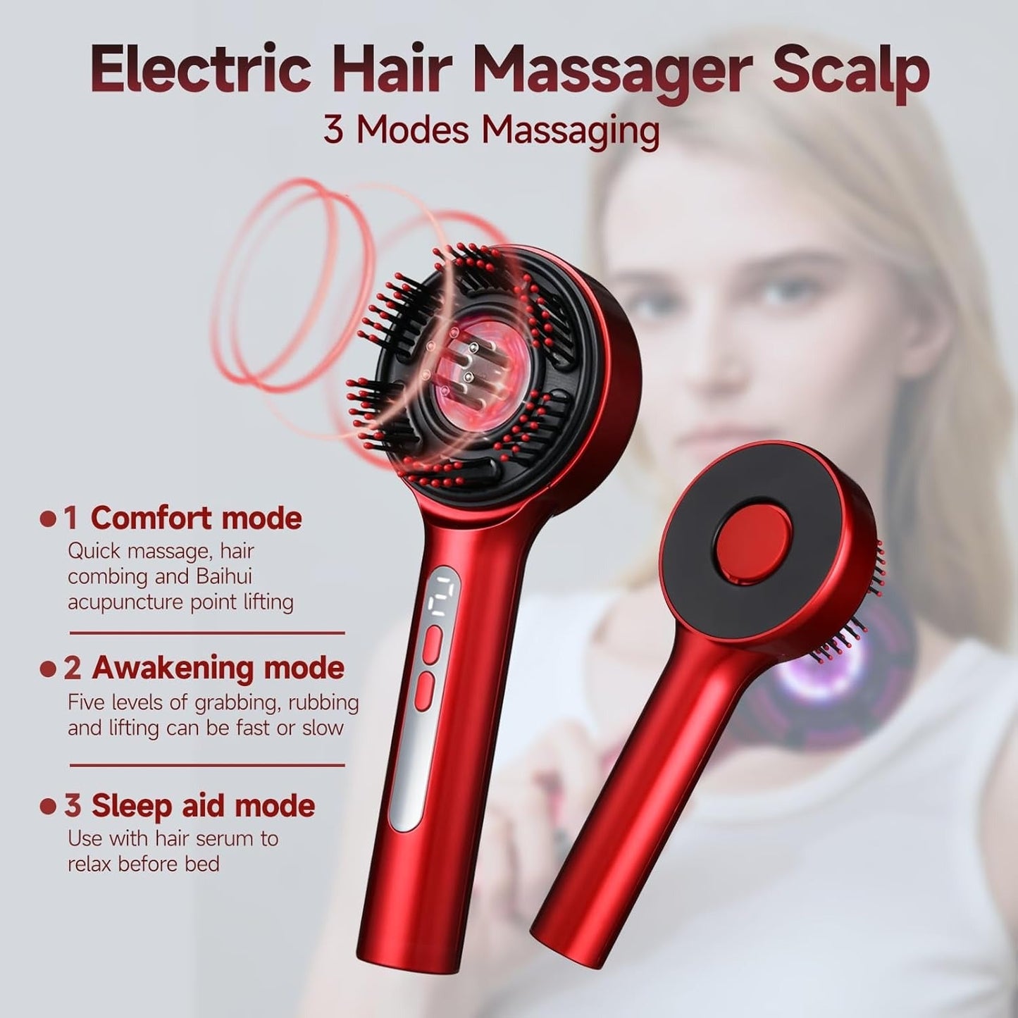 Multi-Functional Electric Scalp Massage Comb – Hair Growth + Stress Relief